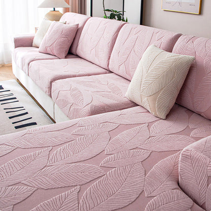 Skanto | Modern Leaf Jacquard Waterproof Anti-Scratch Stretch Full Cover Sofa Cover