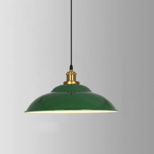 Skanto Skanto | RetroDome Industrial Vintage Pendant Lamp | Green Iron Dome Design | Single Light | Rustic Ceiling Lighting