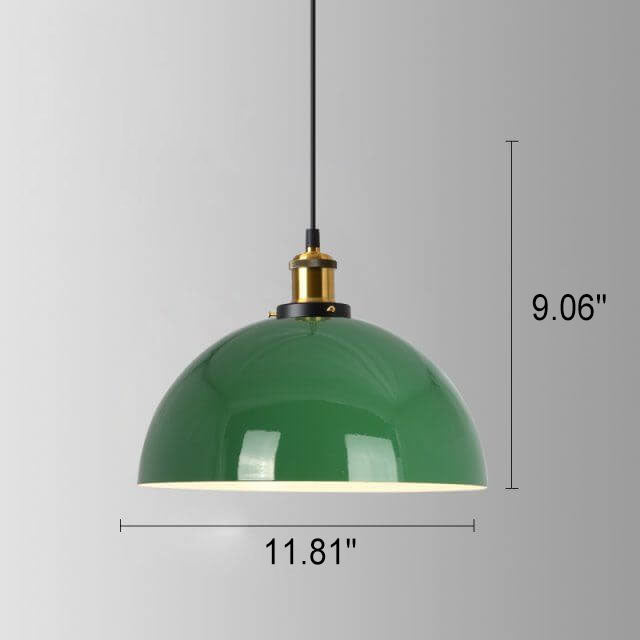 Skanto Skanto | RetroDome Industrial Vintage Pendant Lamp | Green Iron Dome Design | Single Light | Rustic Ceiling Lighting