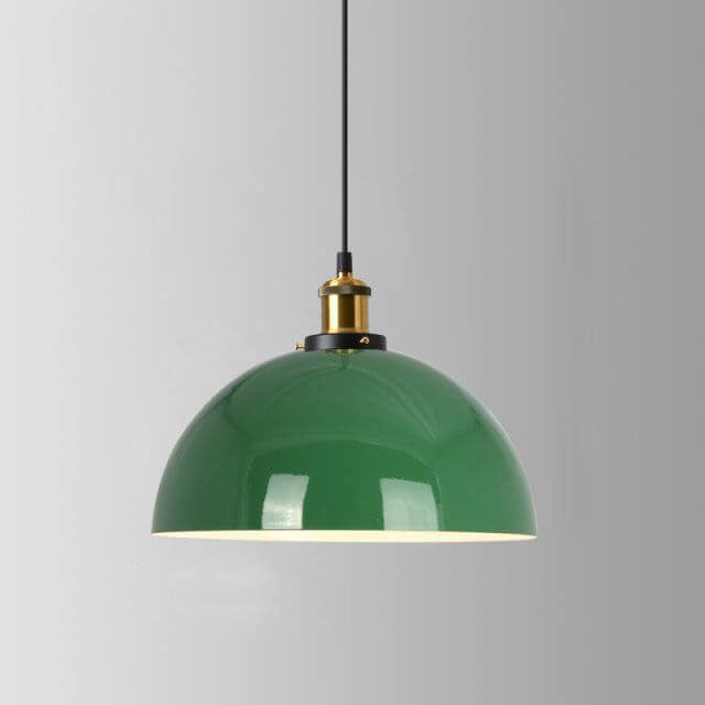 Skanto Skanto | RetroDome Industrial Vintage Pendant Lamp | Green Iron Dome Design | Single Light | Rustic Ceiling Lighting