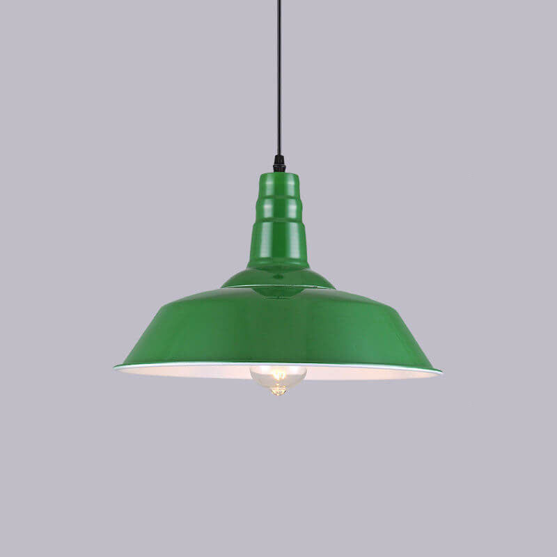 Skanto Skanto | RetroDome Industrial Vintage Pendant Lamp | Green Iron Dome Design | Single Light | Rustic Ceiling Lighting