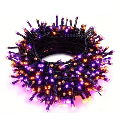 Skanto | Halloween LED String Lights – Purple and Orange Lanterns for Outdoor Patio, Garden, Street, Home, Christmas, and Party Decoration
