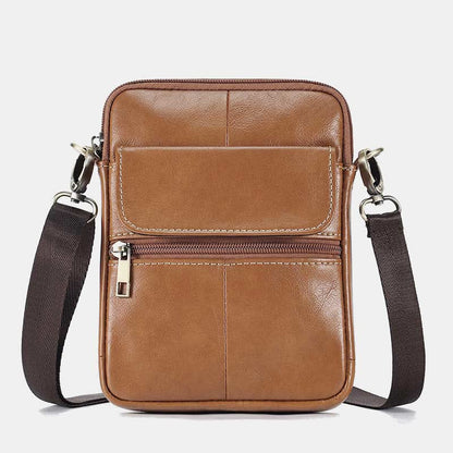 Skanto | Men's Small Genuine Leather Shoulder Bag – Compact Crossbody with Adjustable Strap