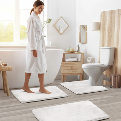 Skanto | Soft Memory Foam Bath Mats Set with Non-Slip Backing