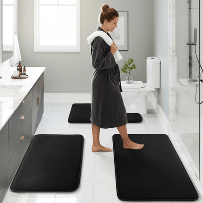 BowLift | Ultra-soft memory foam bath mat set with quick-drying fabric