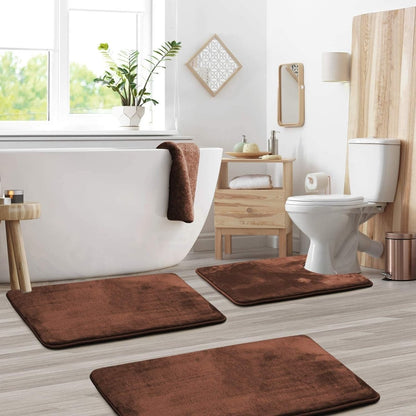 BowLift | Ultra-soft memory foam bath mat set with quick-drying fabric