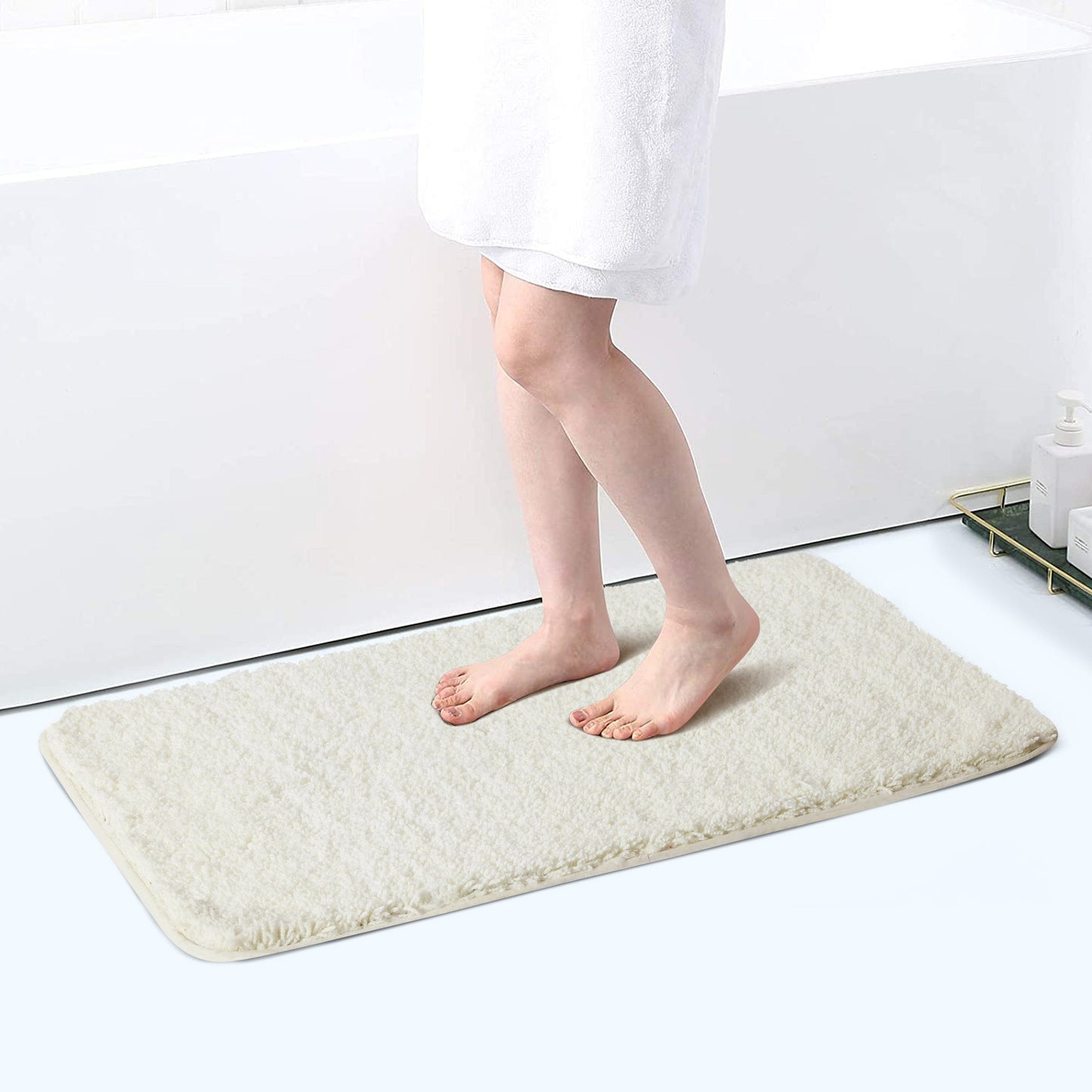 BowLift | PlushHaven Bath Mat – Ultra Soft Microfiber Non-Slip Mat with Quick Water Absorption
