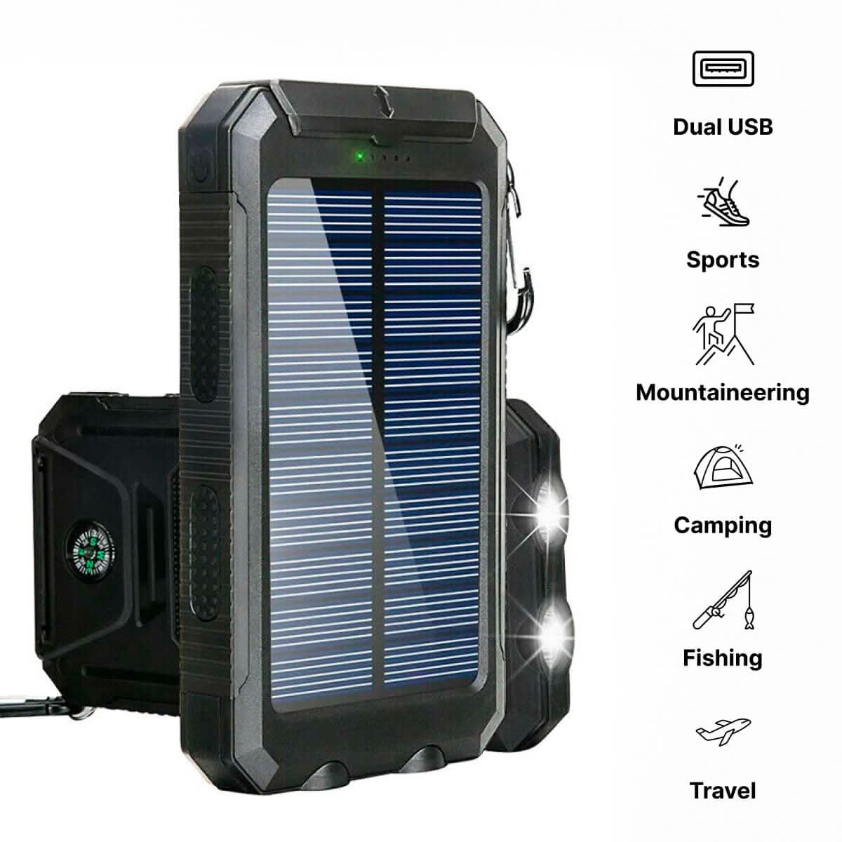 Skanto | Waterproof Solar Power Bank with 30000mAh for Outdoor Adventures