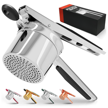 Skanto | PureMasher Pro Stainless Steel Potato Masher 15oz | Extra Large Capacity | For Mashed Potatoes, Vegetables & Fruit | Lump-Free & Durable