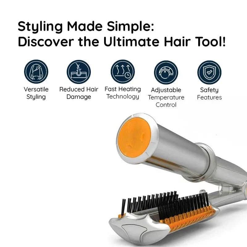 2-in-1 rotating hairbrush for effortless styling