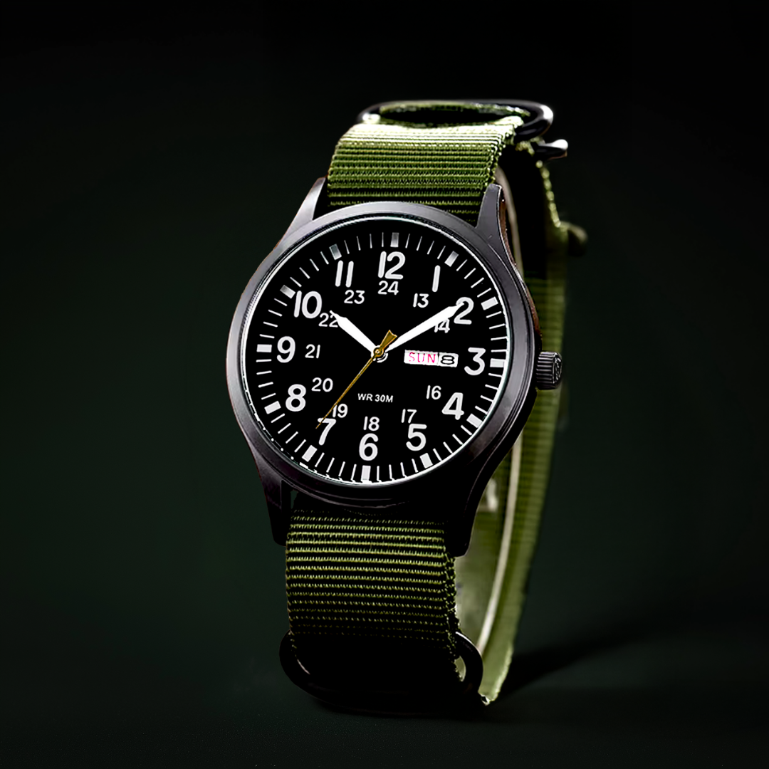 Skanto | Men's Rugged Outdoor Watch – Stainless Steel Waterproof Military Style