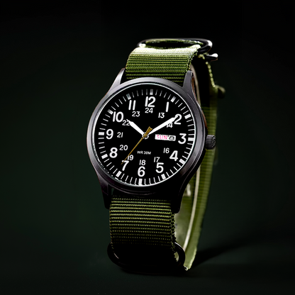 Skanto | Men's Rugged Outdoor Watch – Stainless Steel Waterproof Military Style