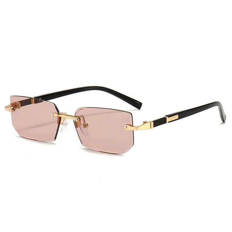 Skanto | Rectangular Rimless Sunglasses with UV400 Protection