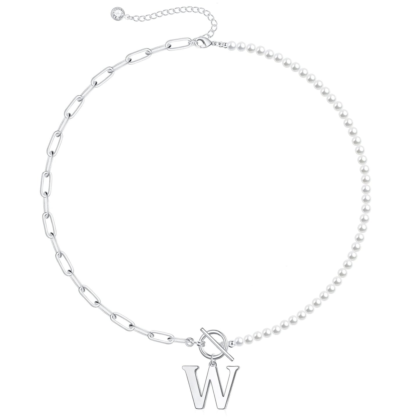 BowLift | Pearl & Paperclip Chain Letter Initial Necklace