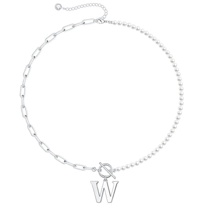 BowLift | Pearl & Paperclip Chain Letter Initial Necklace