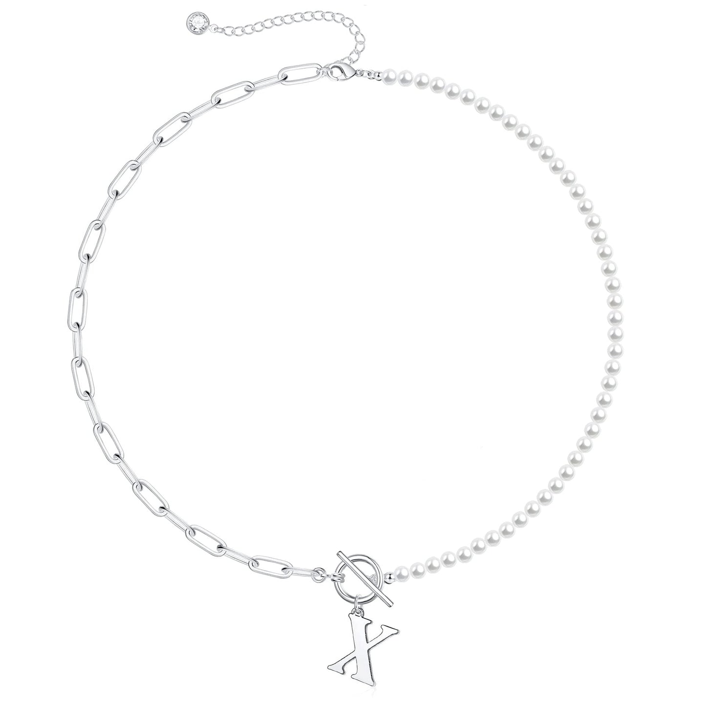 BowLift | Pearl & Paperclip Chain Letter Initial Necklace
