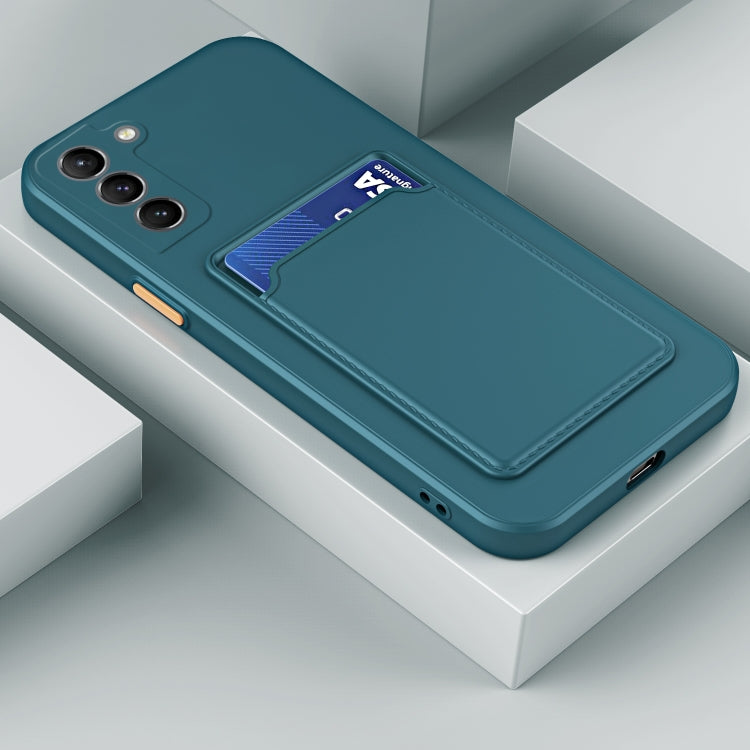 Sandsberg | For Samsung Galaxy S23 5G Skin Feel Card TPU Contrast Color Buttons Phone Case (Dark Green)