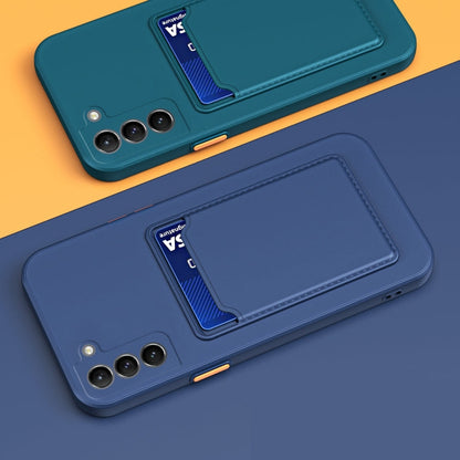 Sandsberg | For Samsung Galaxy S23 5G Skin Feel Card TPU Contrast Color Buttons Phone Case (Dark Green)
