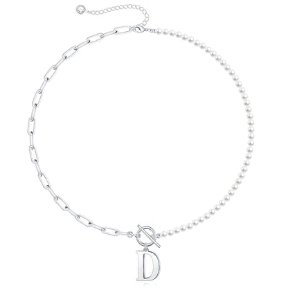 BowLift | Pearl & Paperclip Chain Letter Initial Necklace