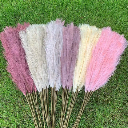 5 Pieces 100 cm Artificial Pampas Grass Dried Flower Bouquet, Decoration for Weddings, Parties, Home, Room, DIY Artificial Plant Decoration Accessories