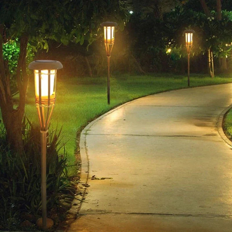Skanto | Solar Torch 5-Piece Set | Flame Effect LED Garden Light | Solar Powered | Decorative Outdoor Light