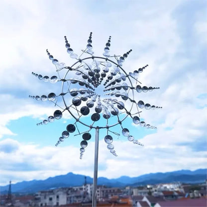BowLift | Unique Solar-Powered Kinetic Metal Windmill Spinner - Magical Wind Collectors for Patio, Garden, Lawn Outdoor Decoration