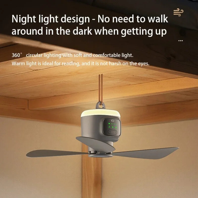 12000mAh Portable Ceiling & Camping Fan – Outdoor Tent Air Circulator and Cooling Fan | Karnz