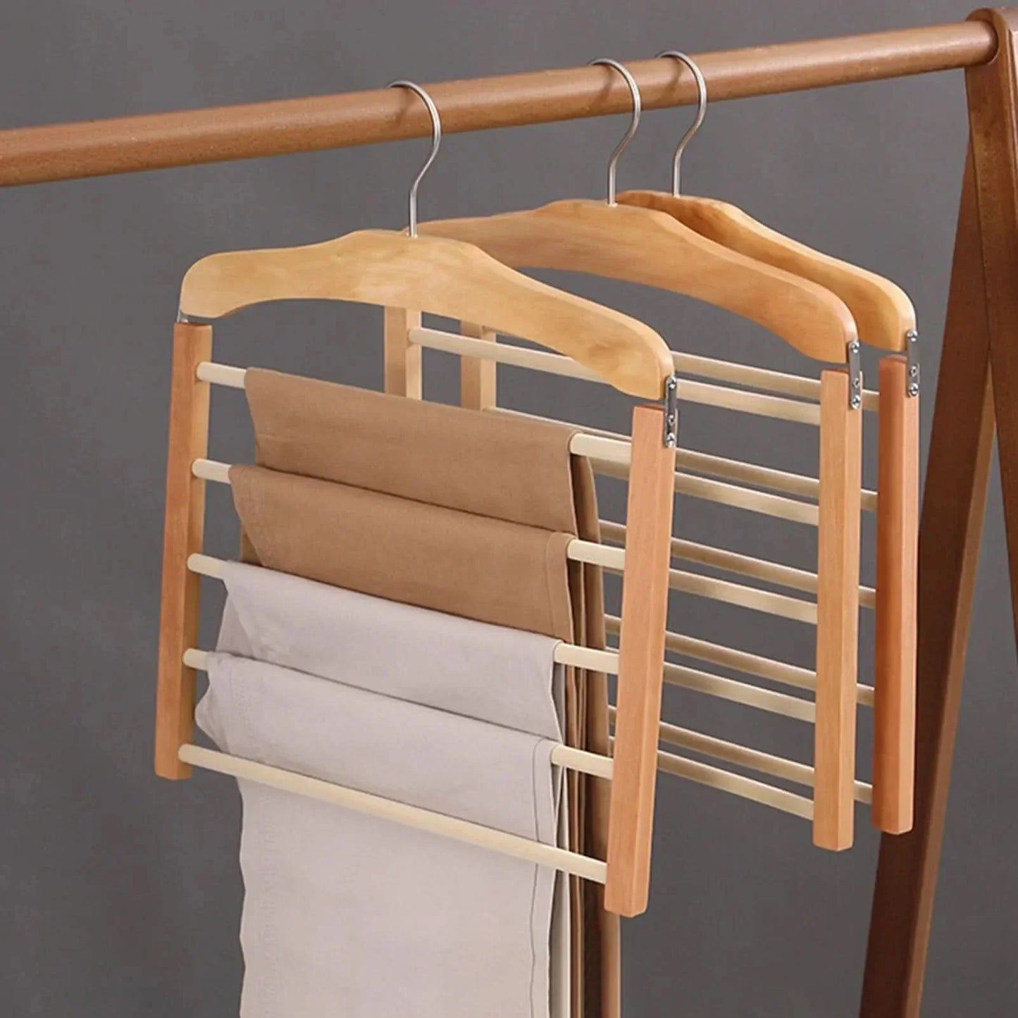 BowLift | Multi-Bar Wooden Clothes Hanger with Premium Finish
