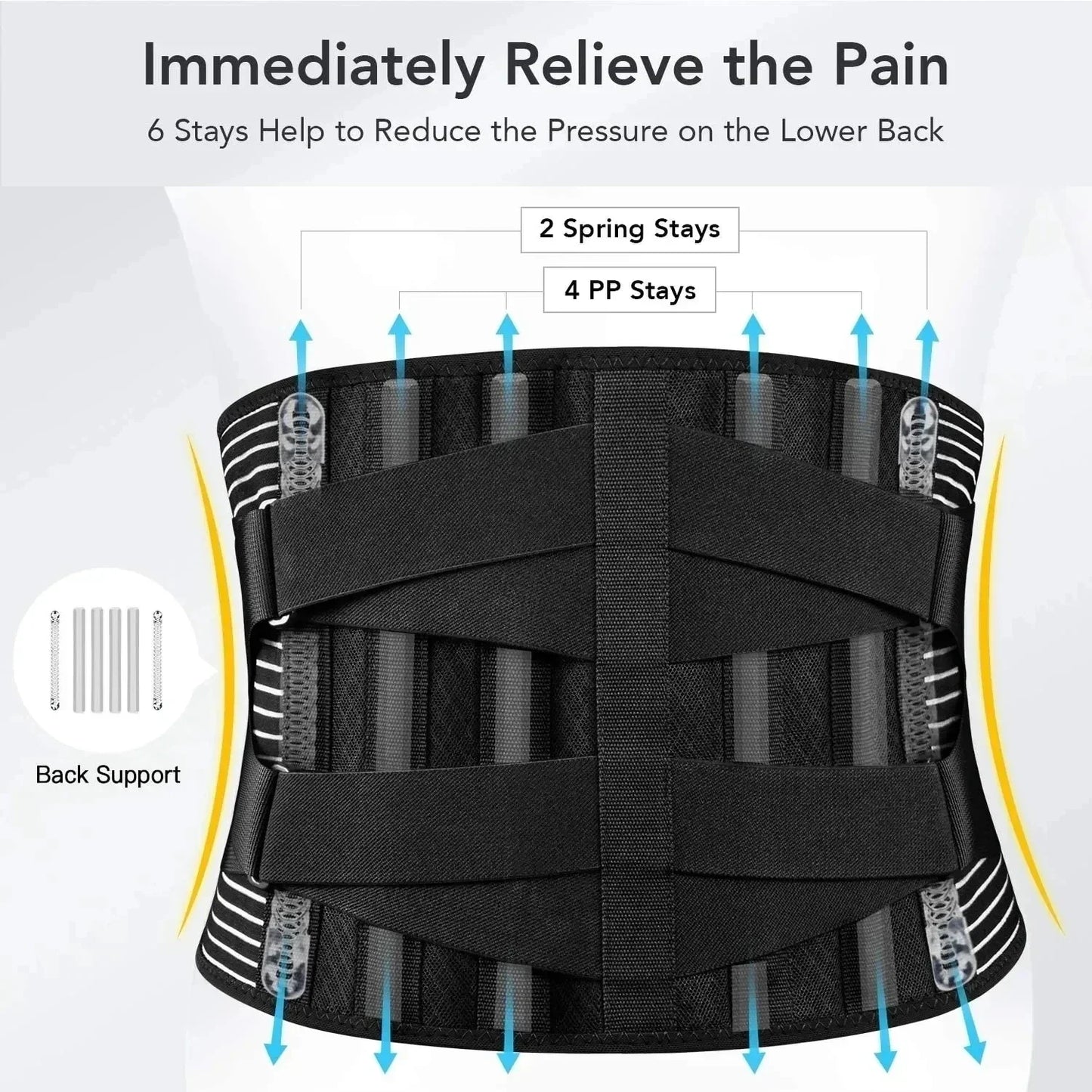 BowLift | Breathable Lumbar Support Band with 360° Support and Memory Aluminum