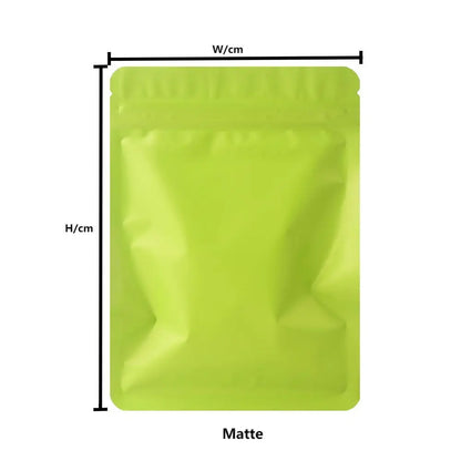 Skanto | 100PCS Double-Sided Frosted Mylar Bags - Flat Bottom, Waterproof, Heat-Sealable Aluminum Foil Zipper Bags