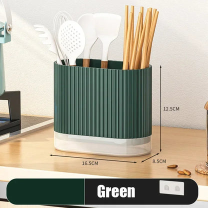 BowLift | Cutlery Organizer Duo | Wall-Mountable Cutlery Holder | No Drilling | Draining Function | 16.5 × 8.5 × 12.5 cm