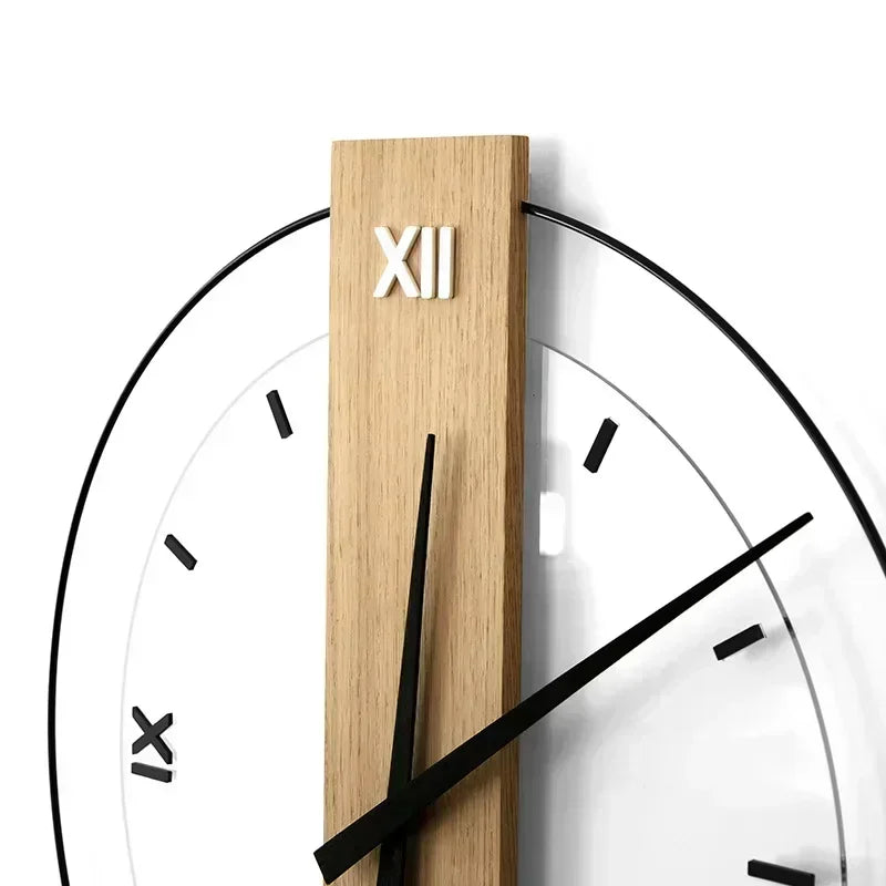 BowLift | SilentOak – Minimalist Wooden Wall Clock with Silent Movement