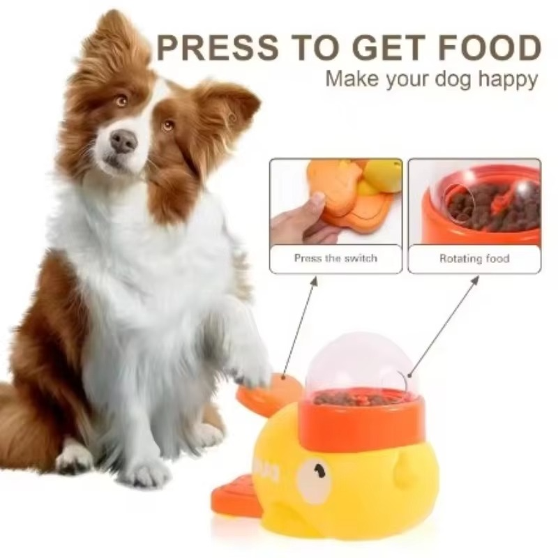 Skanto | Interactive Yellow Duck-Shaped Dog Puzzle Feeder
