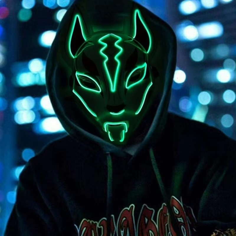 BowLift | Luminous LED Full Face Fox Mask for Halloween & Cosplay