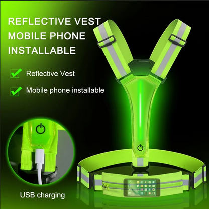 BowLift | LED Reflective Safety Vest with Adjustable Straps and USB Rechargeable Lights