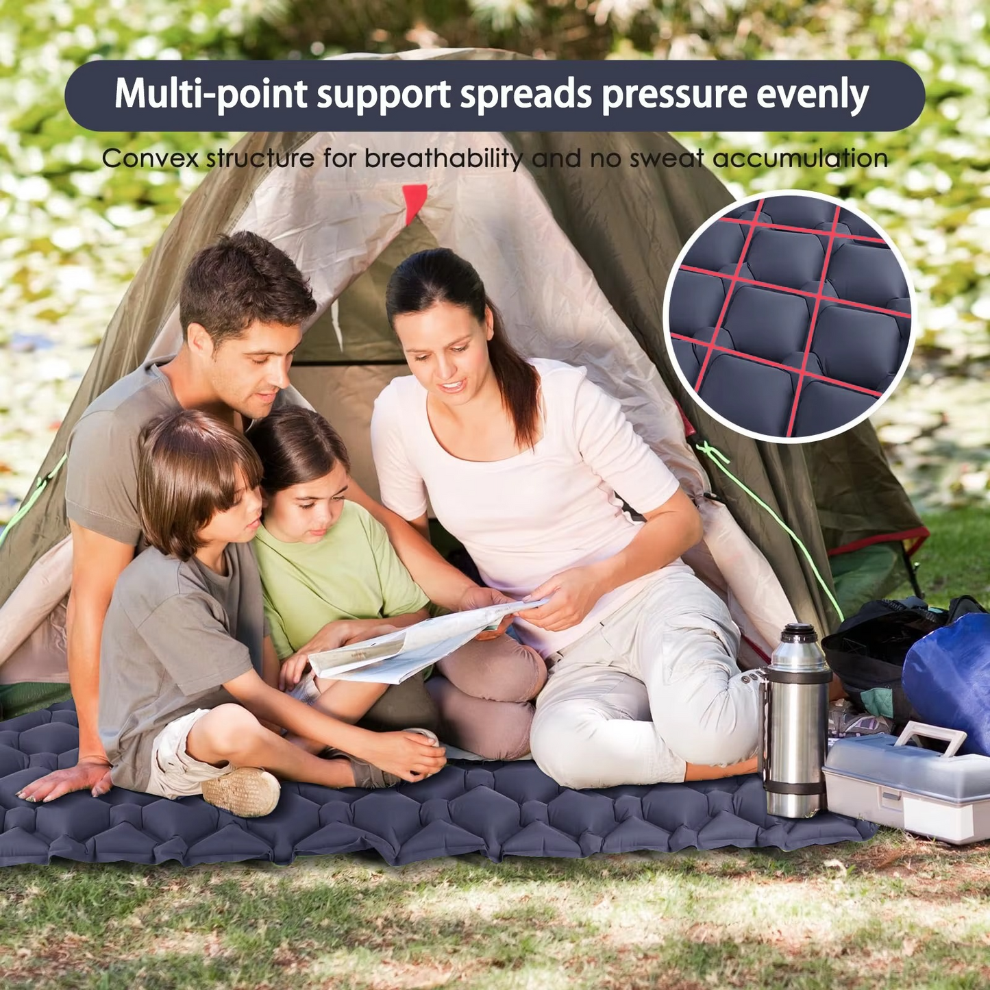 Skanto Skanto | Ultra-Comfort Inflatable Camping Mattress with Integrated Pillow and Pump