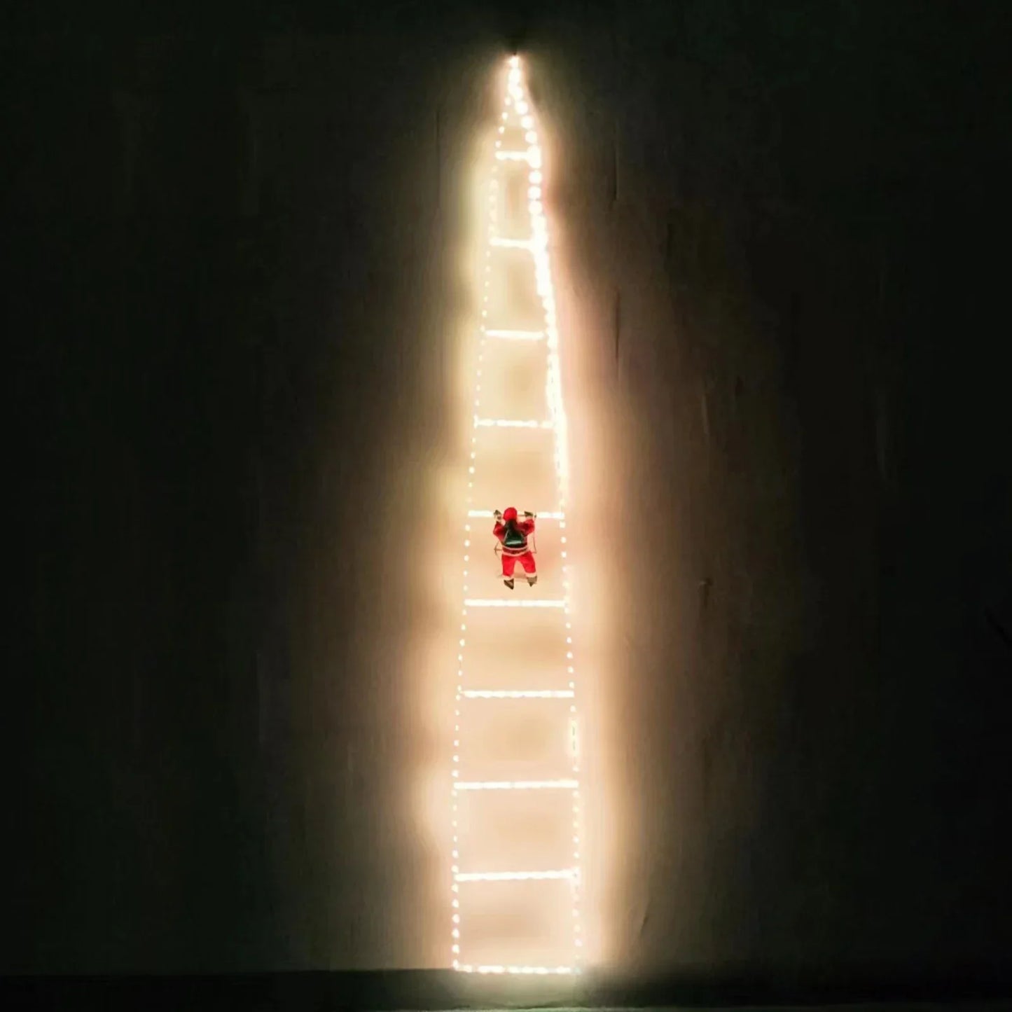 Remote Controlled LED Ladder Christmas Lights with Santa - 8 Modes Indoor Outdoor Decor for Holiday Celebrations