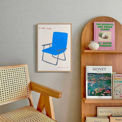 Skanto | Lemon / Blue Chair Canvas Print