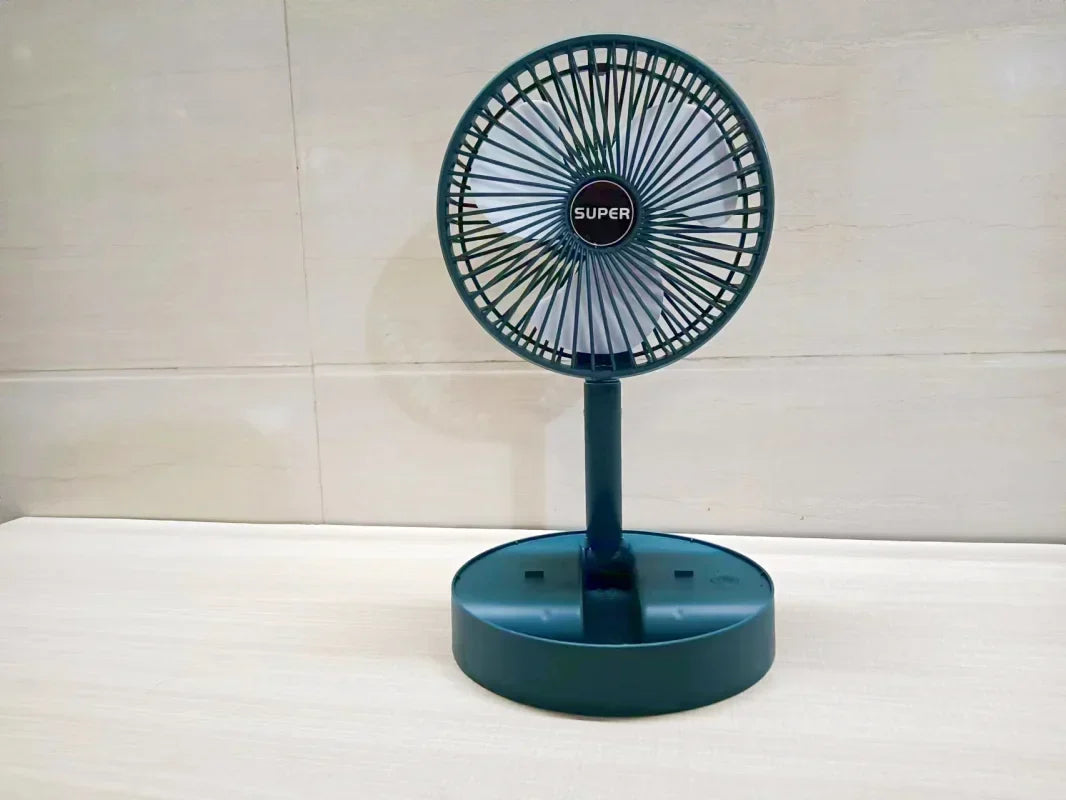 Portable 6-Inch Stand Fan | Folding Telescopic Floor/USB | Rechargeable Battery | 3 Speeds, Super Quiet, Adjustable Height | Bowlift