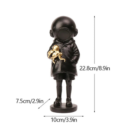 Skanto | Artify Banksy Sculpture Collection | Flower Thrower & Balloon Girl | Pop Art Figures | Modern Office & Home Decor
