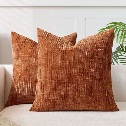Skanto | Chenille Throw Pillow Cover Bamboo Texture Solid Color