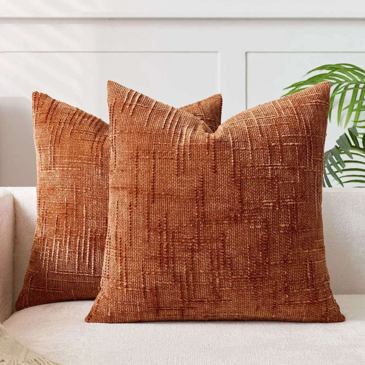 Chenille Sofa cushion cover – Soft solid design | Elegant decoration for living & bedrooms | Bowlift
