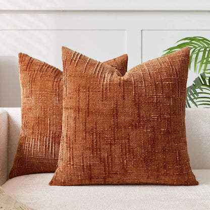 Chenille Sofa cushion cover – Soft solid design | Elegant decoration for living & bedrooms | Bowlift