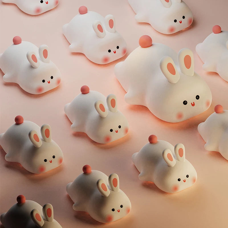 Skanto | Cute Rabbit-Shaped USB Rechargeable Silicone Night Light for Bedroom