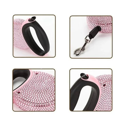 BowLift | Luxury Retractable Leash with Rhinestones for Small Dogs & Cats