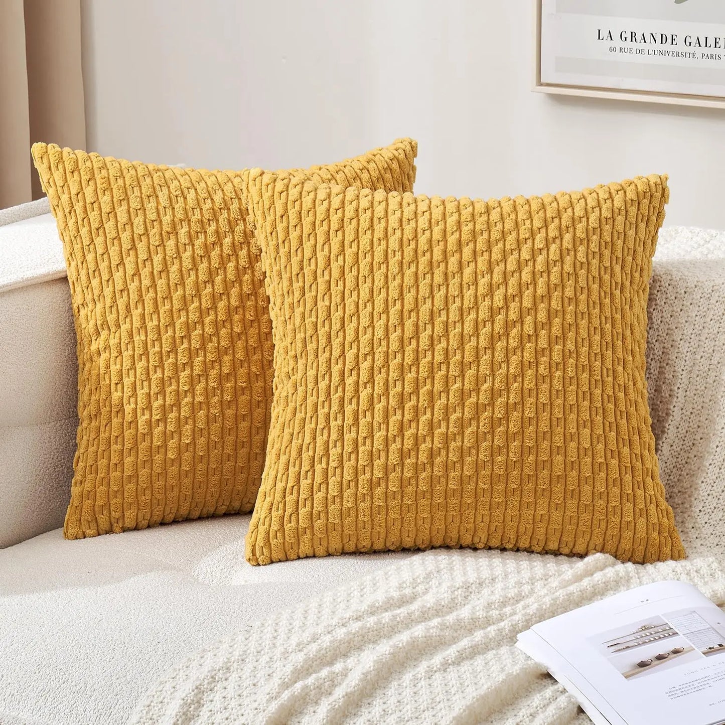 Skanto | Boho Corduroy Pillow Cover – Stylish Striped Decorative Pillowcase for Sofa or Bed