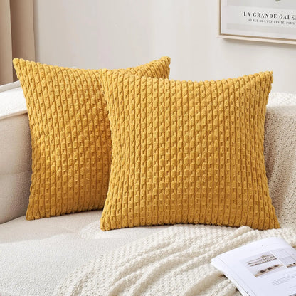 Skanto | Boho Corduroy Pillow Cover – Stylish Striped Decorative Pillowcase for Sofa or Bed