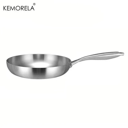 Skanto | Professional Frying Pan - 304 Stainless Steel, 2MM thick 5-layer Steel Pan & Pot