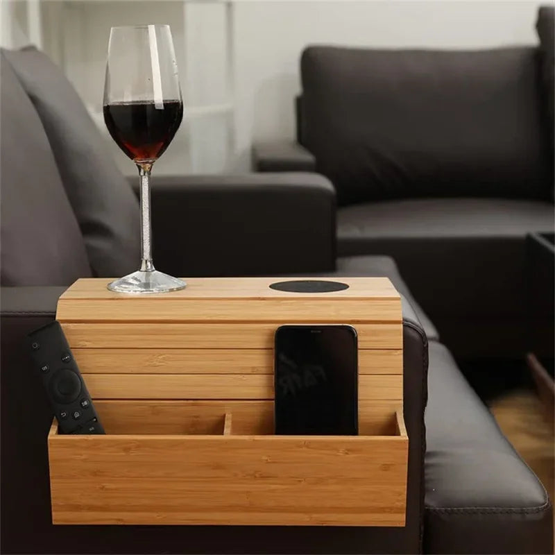 Minimalist Bamboo Sofa Armrest Organizer | Karnz