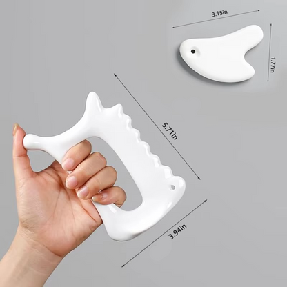 BowLift | White Ceramic Guasha Scraping Board for Full Body Massage and Lymphatic Drainage